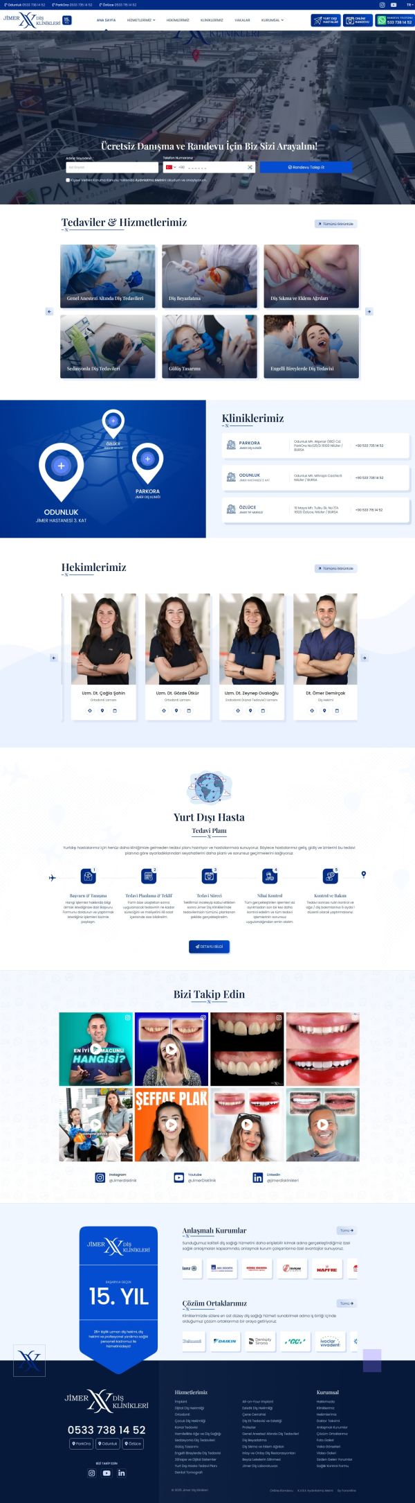 Kurumsal Site jimerdisklinik.com Web Site Tasarımı & Yazılımı